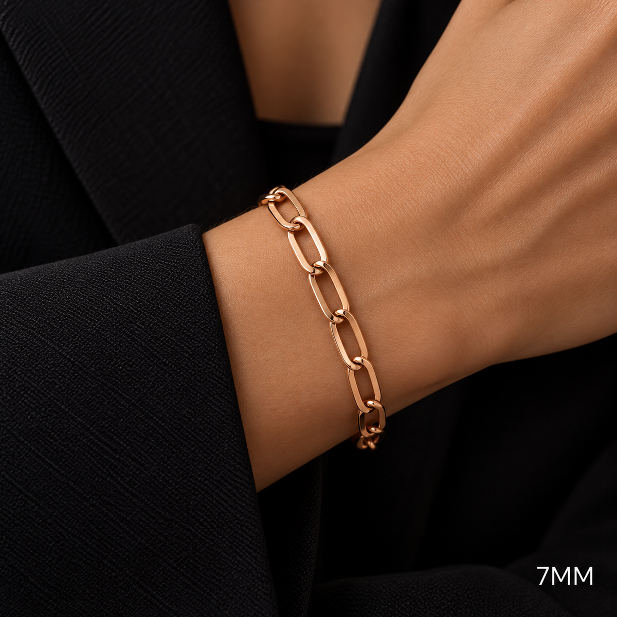 Rose gold paper clip bracelet