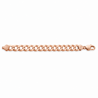 Rose gold plated 925 sterling silver Cuban curb link bracelet for men, alternate view