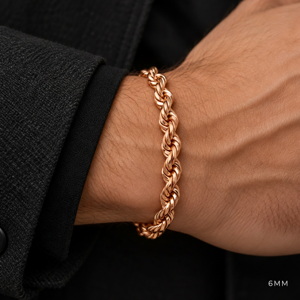 Rose gold rope bracelet