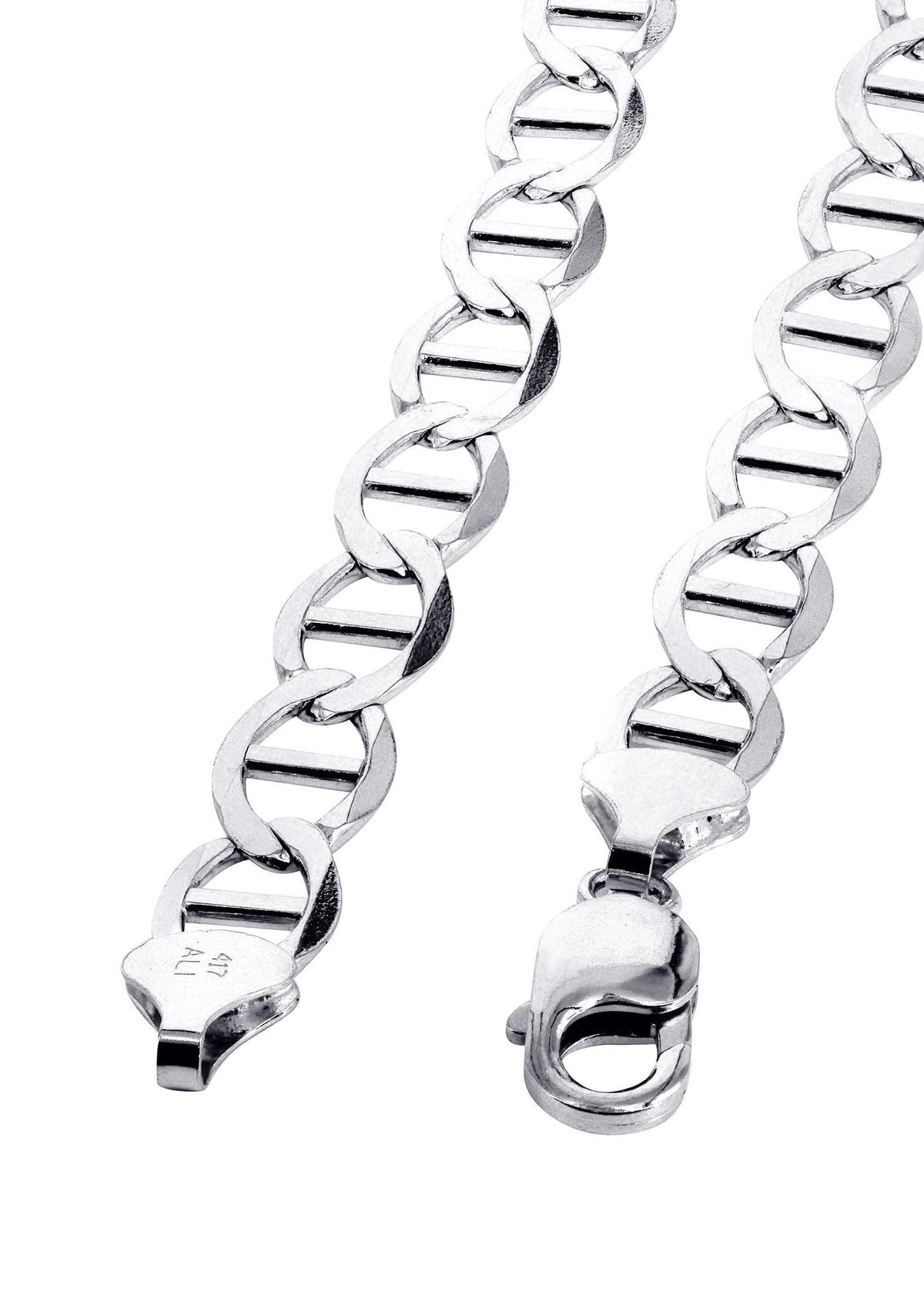 10K White Gold Solid Mariner Chain