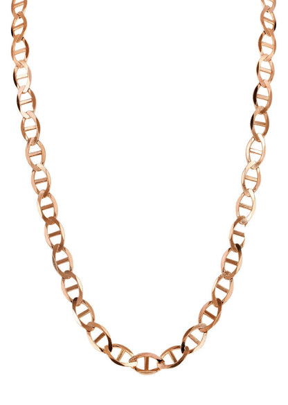 Rose gold mariner chain, detail view