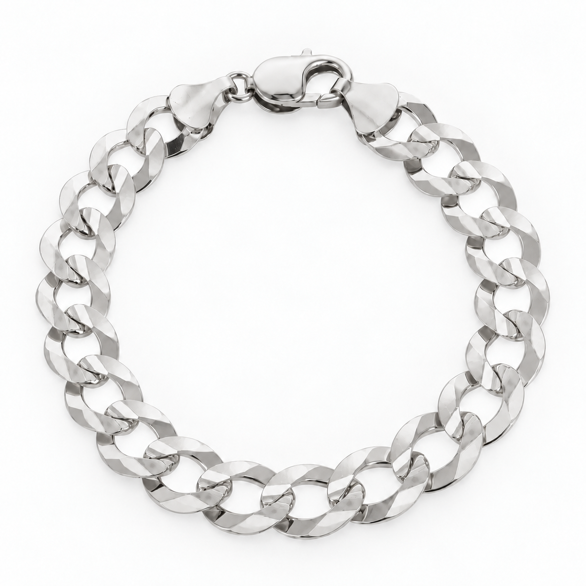 925 sterling silver Cuban curb link bracelet for men