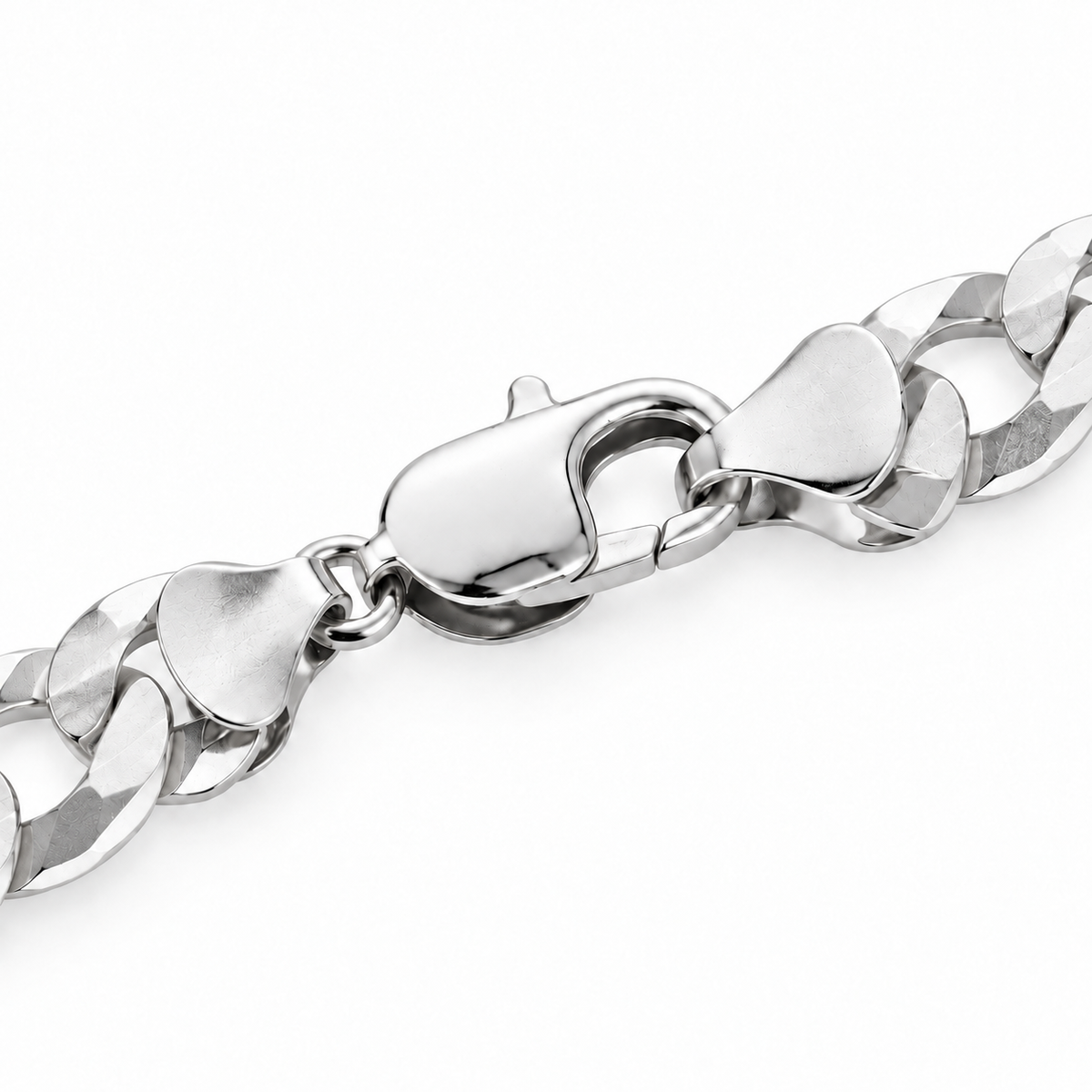 925 sterling silver Cuban curb link bracelet for men, another angle