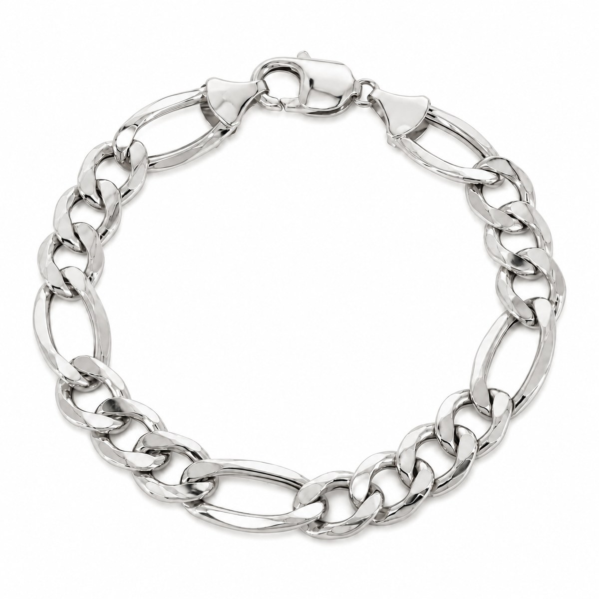 925 sterling silver Figaro bracelet for men