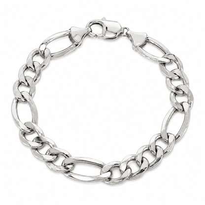 925 sterling silver Figaro bracelet for men