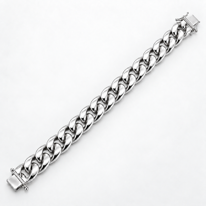 925 sterling silver Miami Cuban link bracelet for men, alternate view