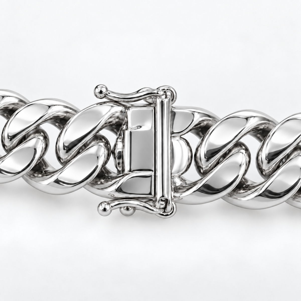 925 sterling silver Miami Cuban link bracelet for men, another angle