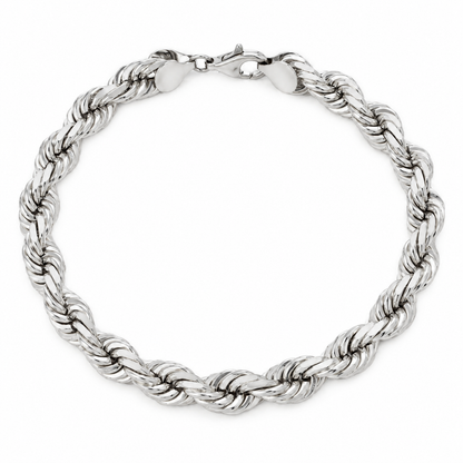 925 sterling silver rope bracelet for men