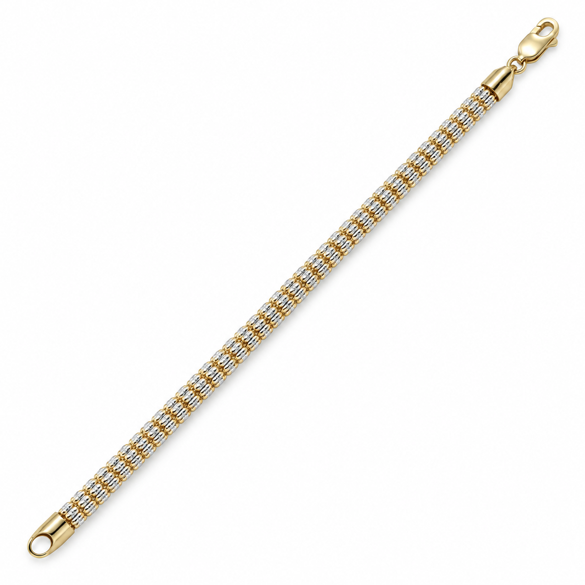Two-tone gold rolo link bracelet