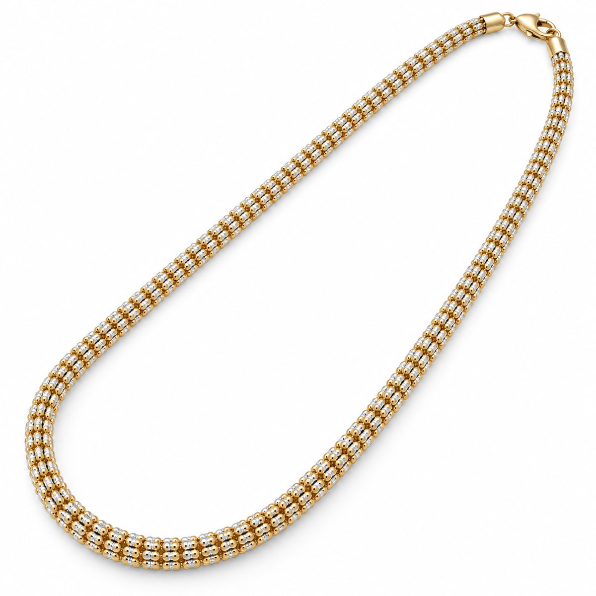 Two-tone gold rolo link chain
