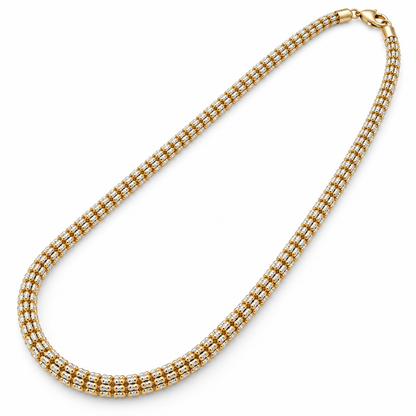 Two-tone gold rolo link chain