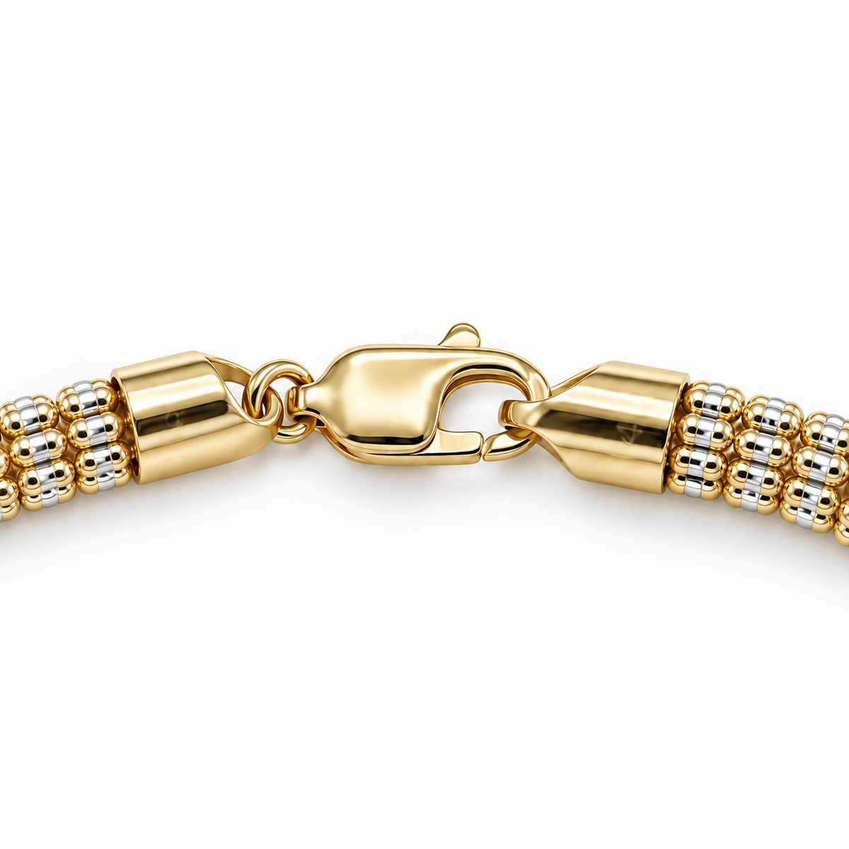 Two-tone gold rolo link chain