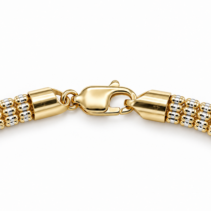 Two-tone gold rolo link chain