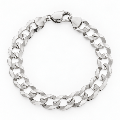 White gold Cuban curb link bracelet