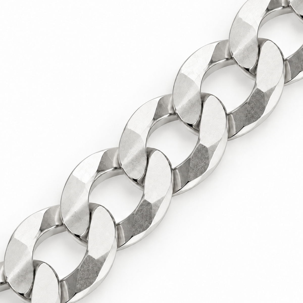 White gold Cuban curb link bracelet