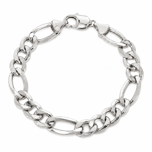 White gold Figaro bracelet