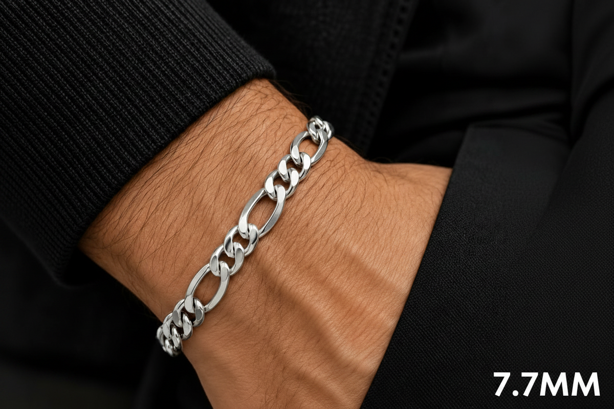 White gold Figaro bracelet