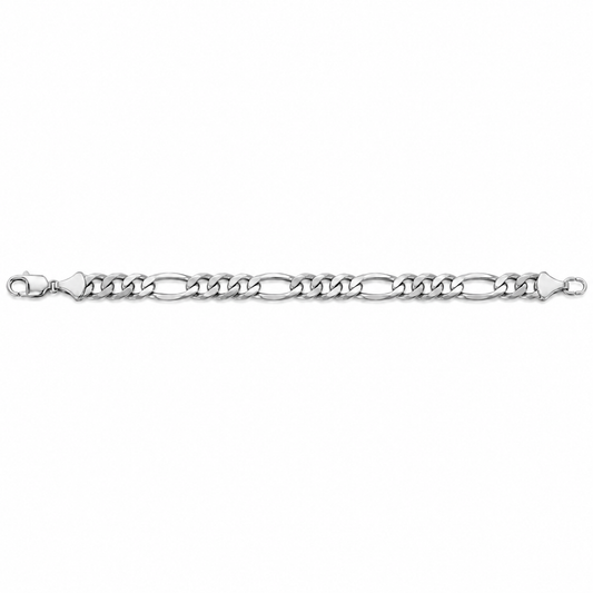 18K White Gold Figaro Bracelet