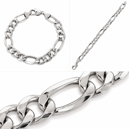 White gold Figaro bracelet