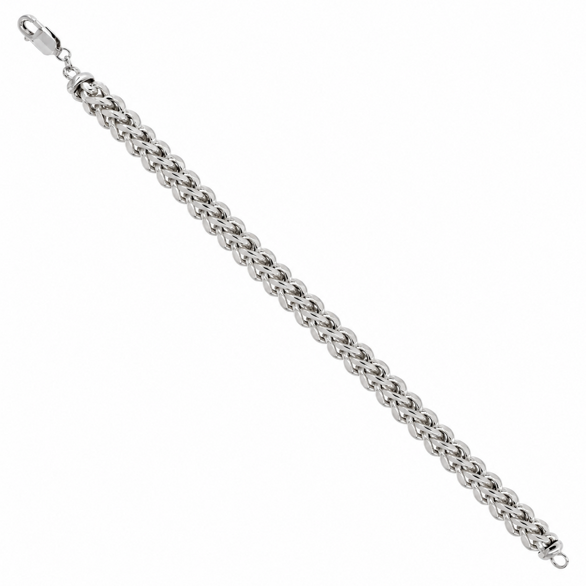 925 Sterling Silver Franco Bracelet, detail view
