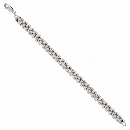 925 Sterling Silver Franco Bracelet, detail view