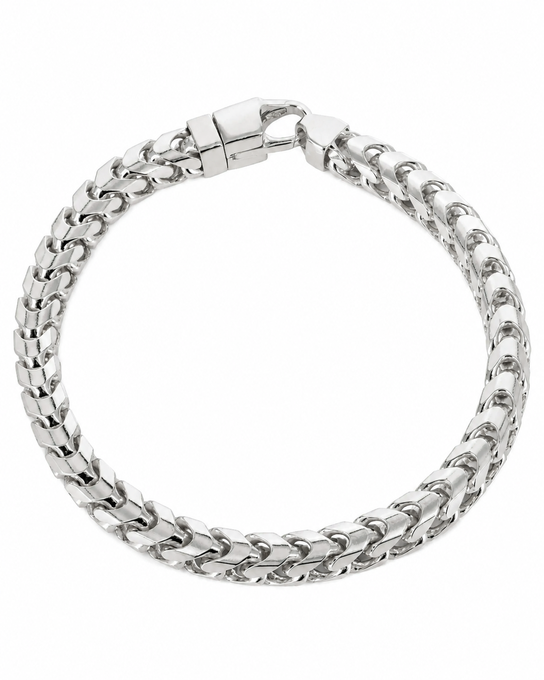 White gold Franco bracelet, side view