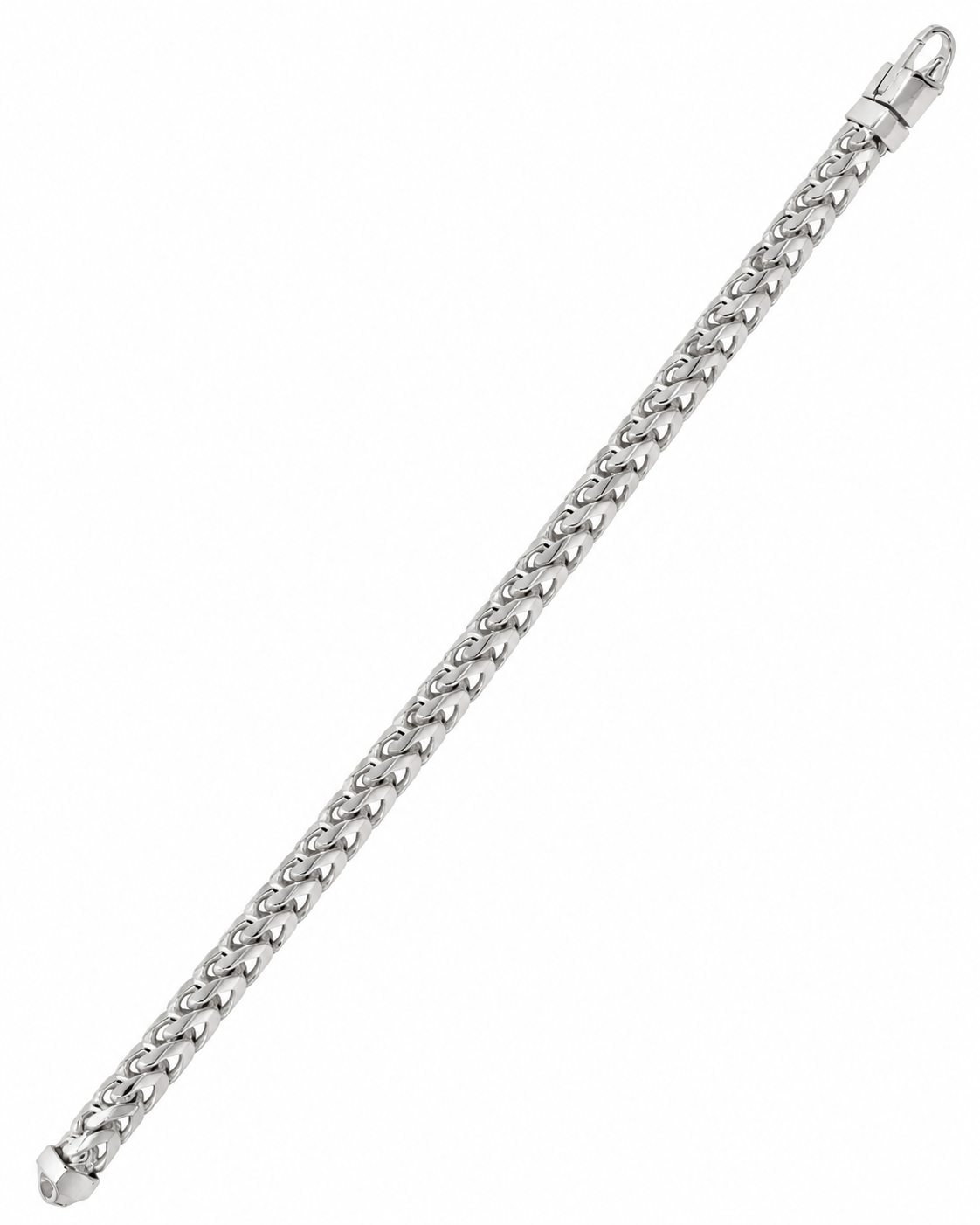 White gold Franco bracelet, link detail