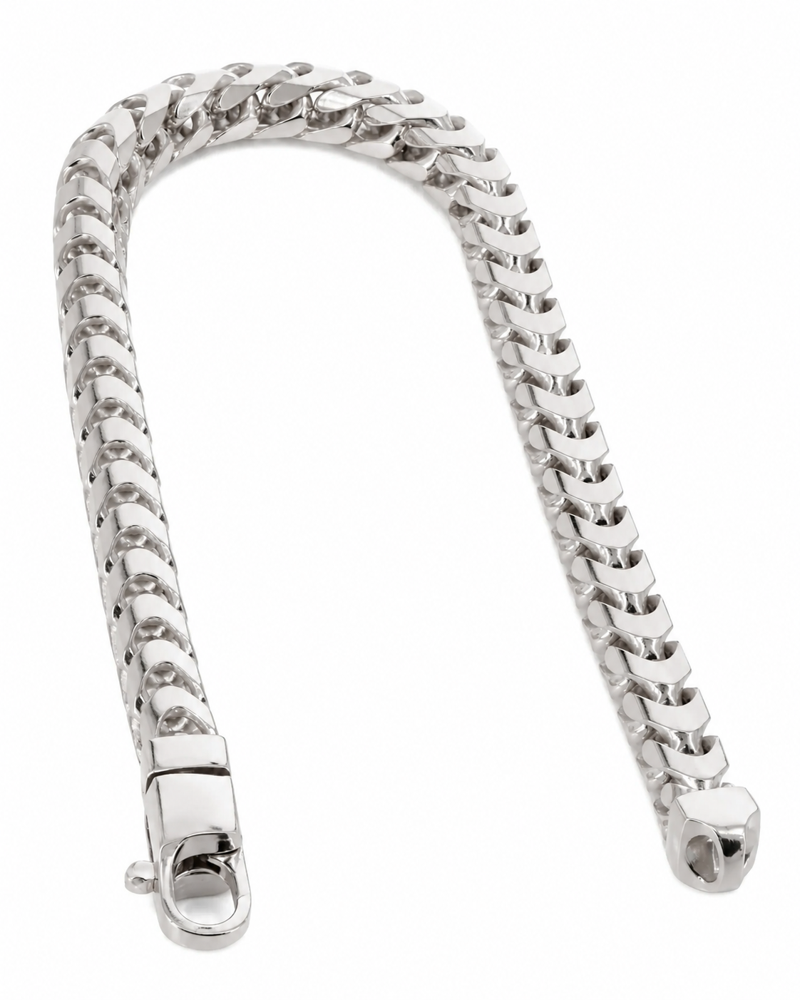 White gold Franco bracelet, clasp view