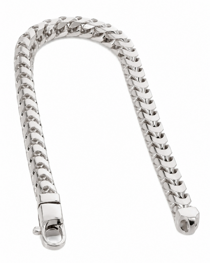 White gold Franco bracelet, clasp view