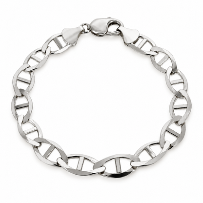 10K White Gold Solid Mariner Bracelet