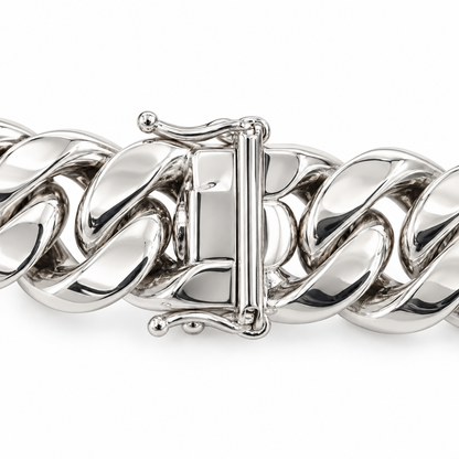 White gold Miami Cuban link bracelet, additional view