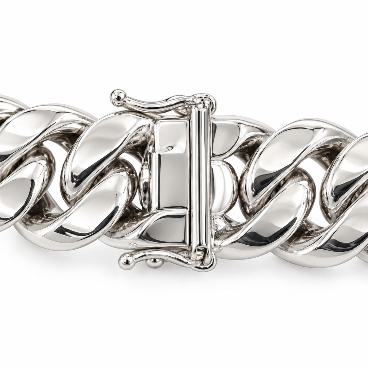 White gold Miami Cuban link bracelet, additional view