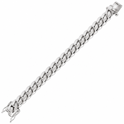 White gold Miami Cuban link bracelet