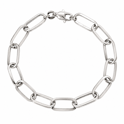 White gold paper clip bracelet, alternate view