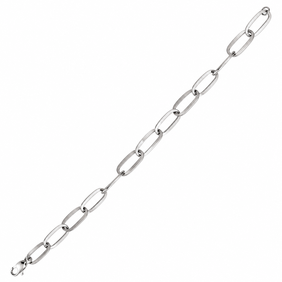 White gold paper clip bracelet