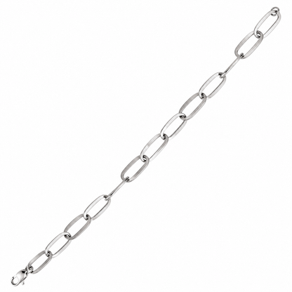 White gold paper clip bracelet