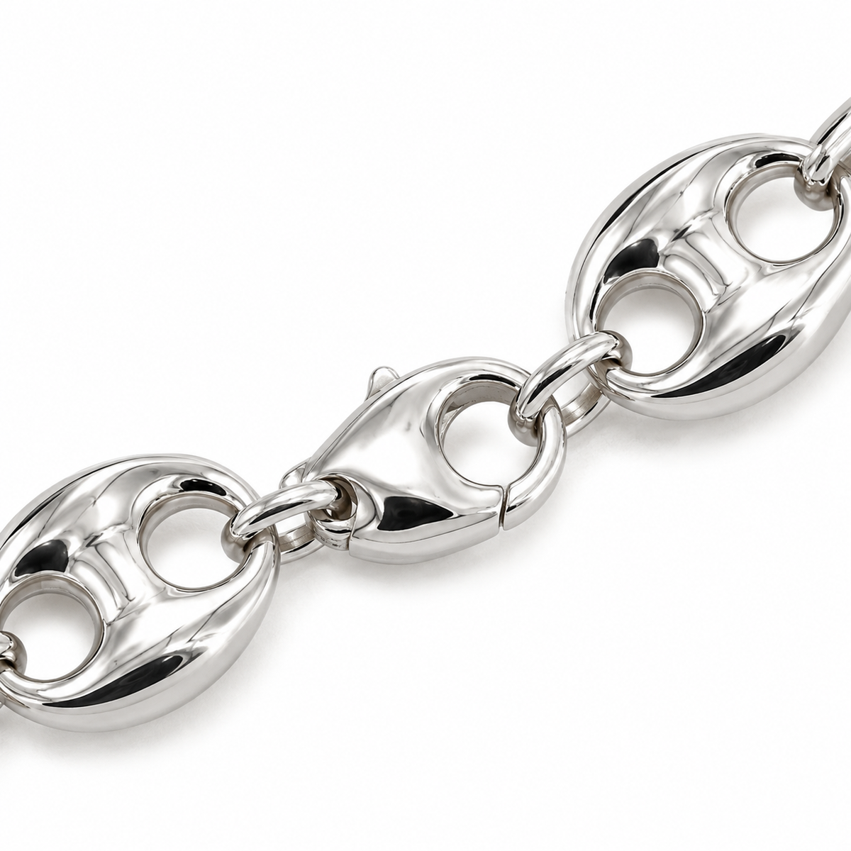 White gold puff bracelet, alternate view