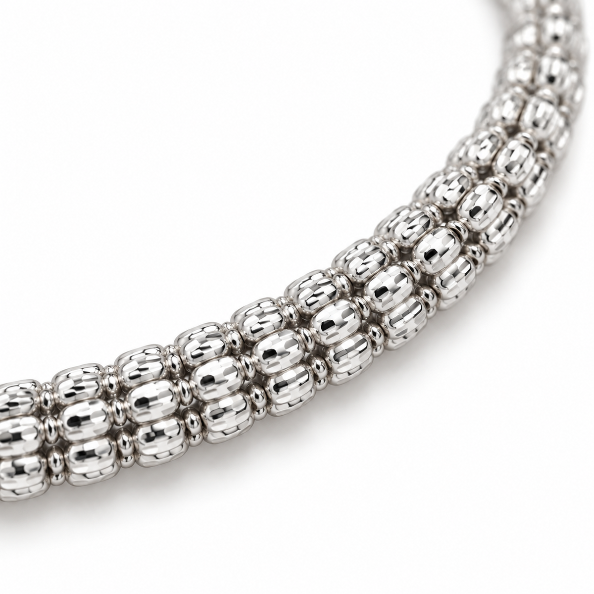 White gold rolo link bracelet