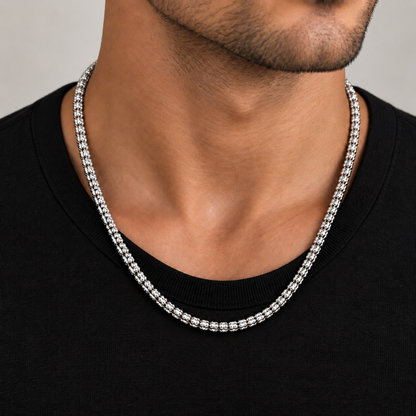 White gold rolo link chain