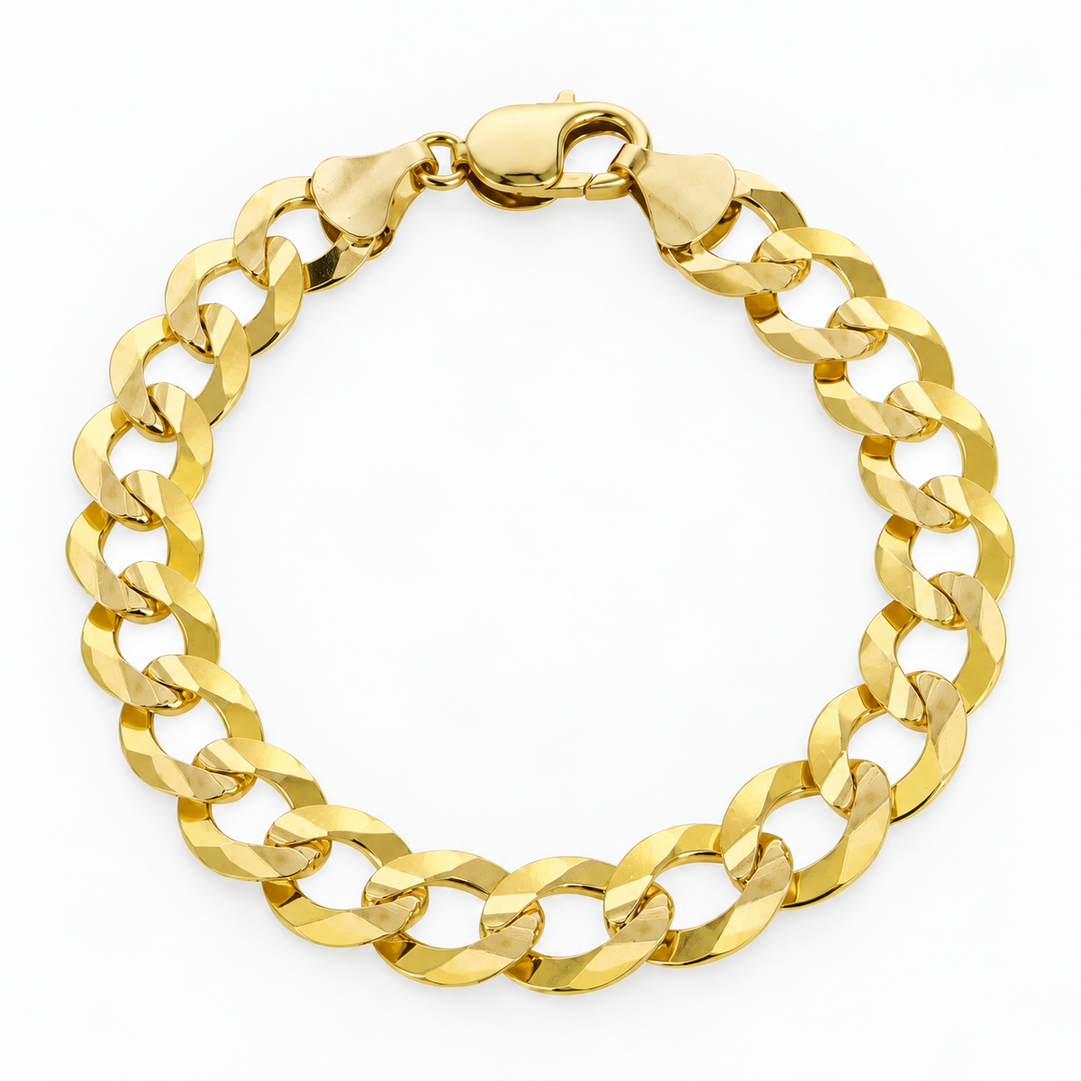 10K Yellow Gold Solid Cuban Curb Link Bracelet