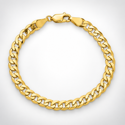 Yellow gold Cuban curb link bracelet, alternate view