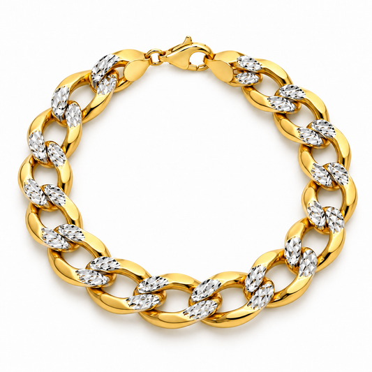 Gold Cuban curb link bracelet