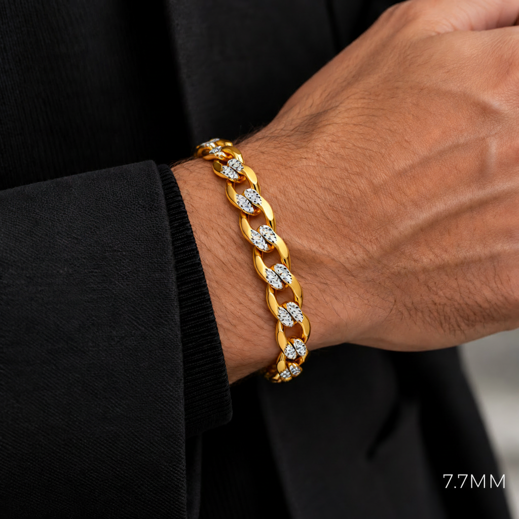 Gold Cuban curb link bracelet