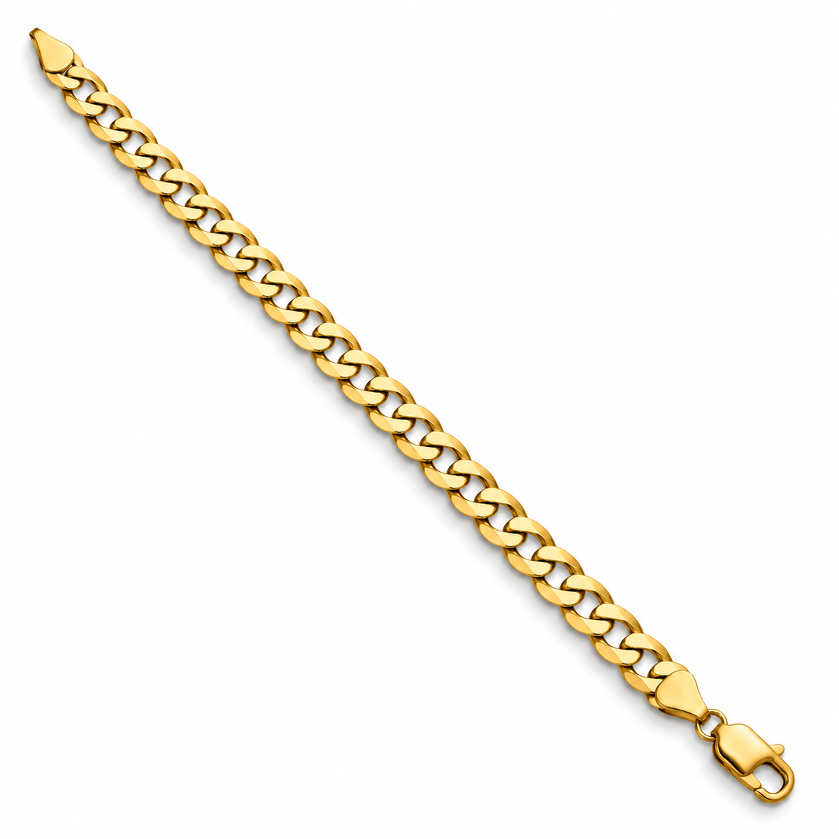 18K Gold Cuban Curb Link Bracelet, detail view