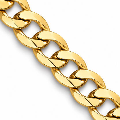 18K Gold Cuban Curb Link Bracelet, close-up of the links