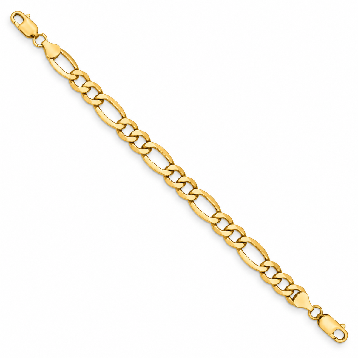 18K Gold Figaro Bracelet, detail view