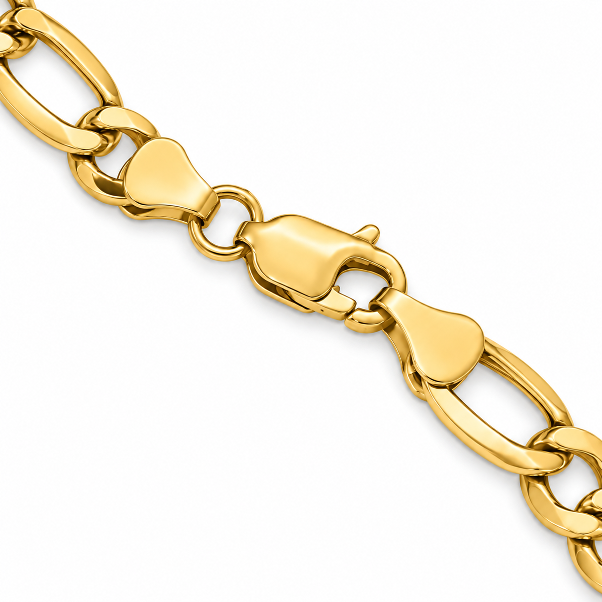 18K Gold Figaro Bracelet, side view