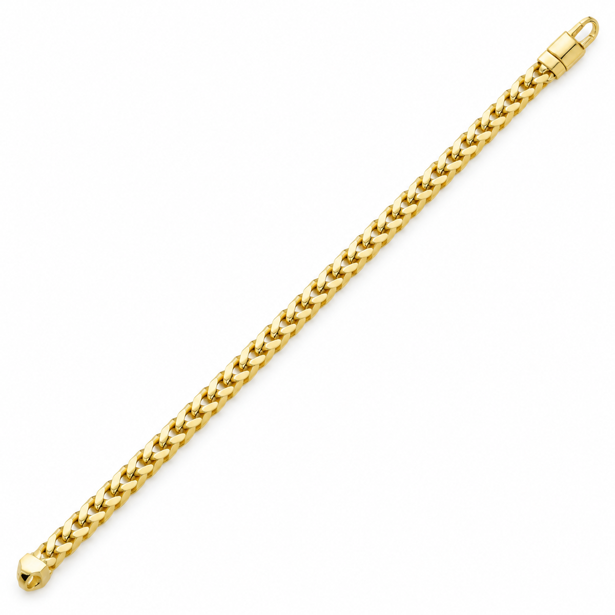 18K Gold Franco Bracelet, detail view