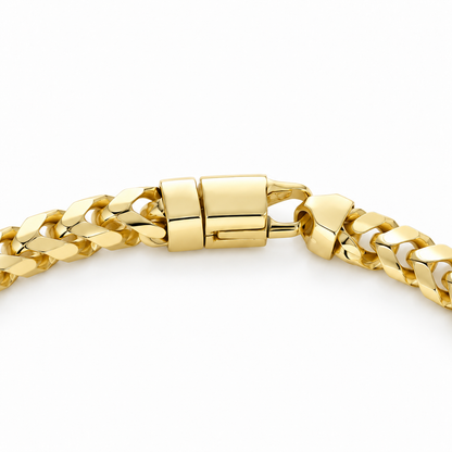18K Gold Franco Bracelet, close-up of the links