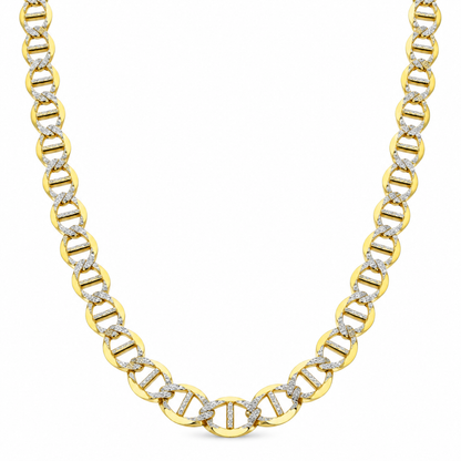 10K Yellow Gold Solid Diamond-Cut Mariner Chain